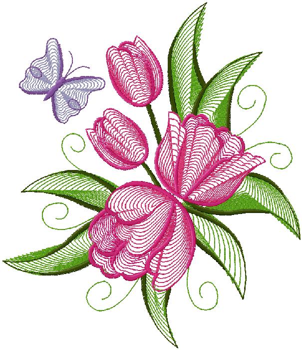  floral machine embroidery design