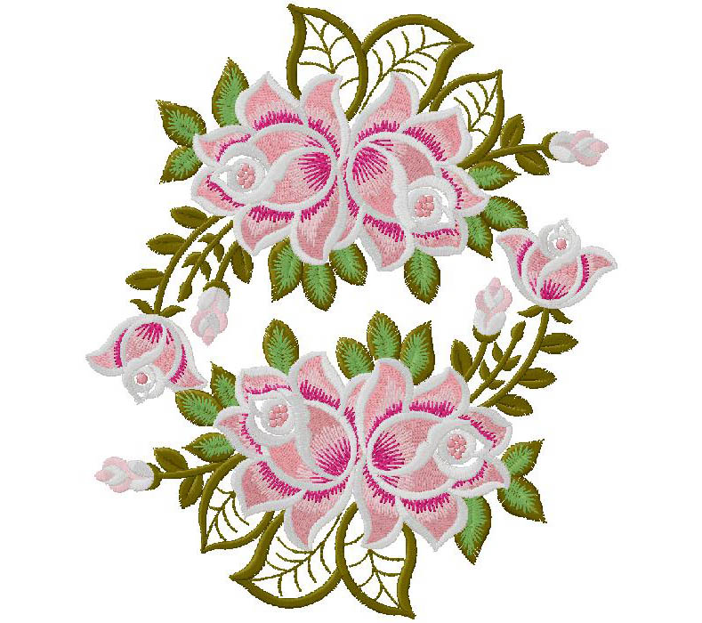 wonderful flowers embroidery design