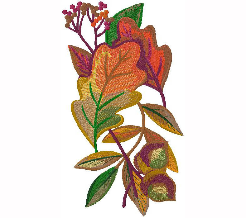 beautiful colorful leaves - embroidery design