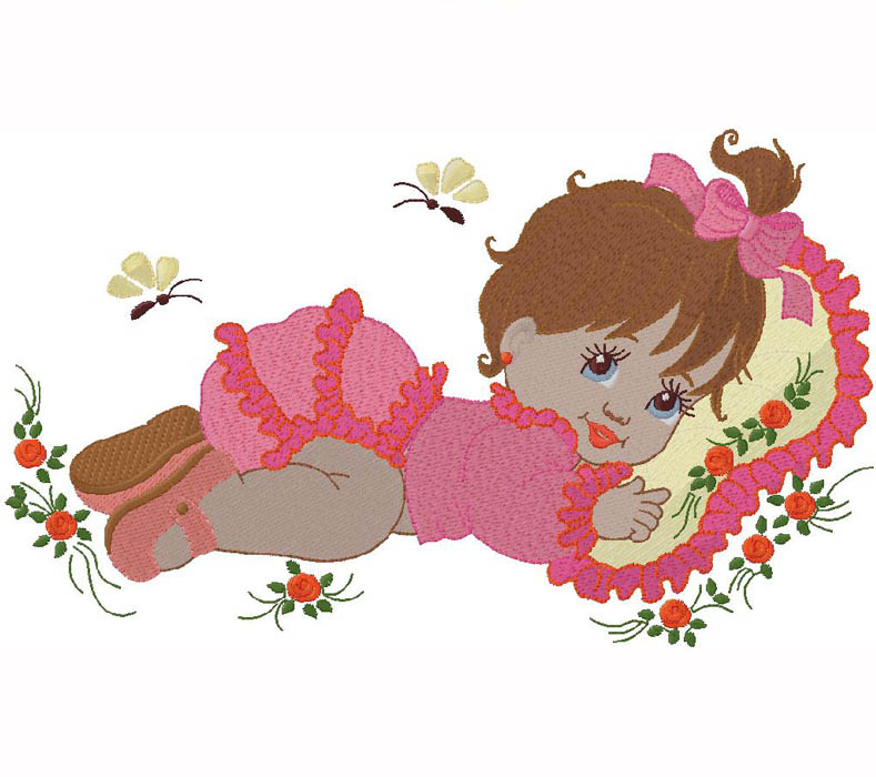 cute Baby Girl - embroidery design