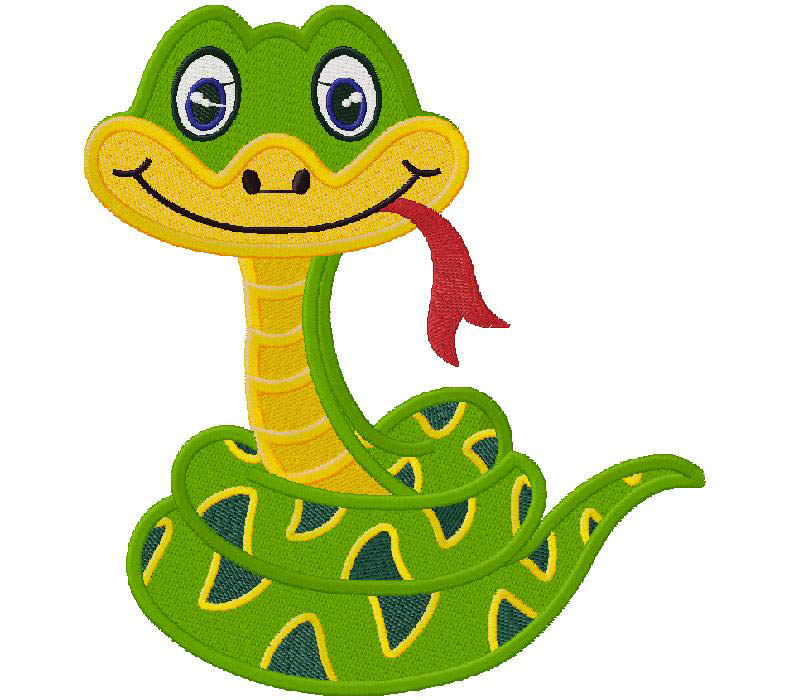 cute snake - embroidery design