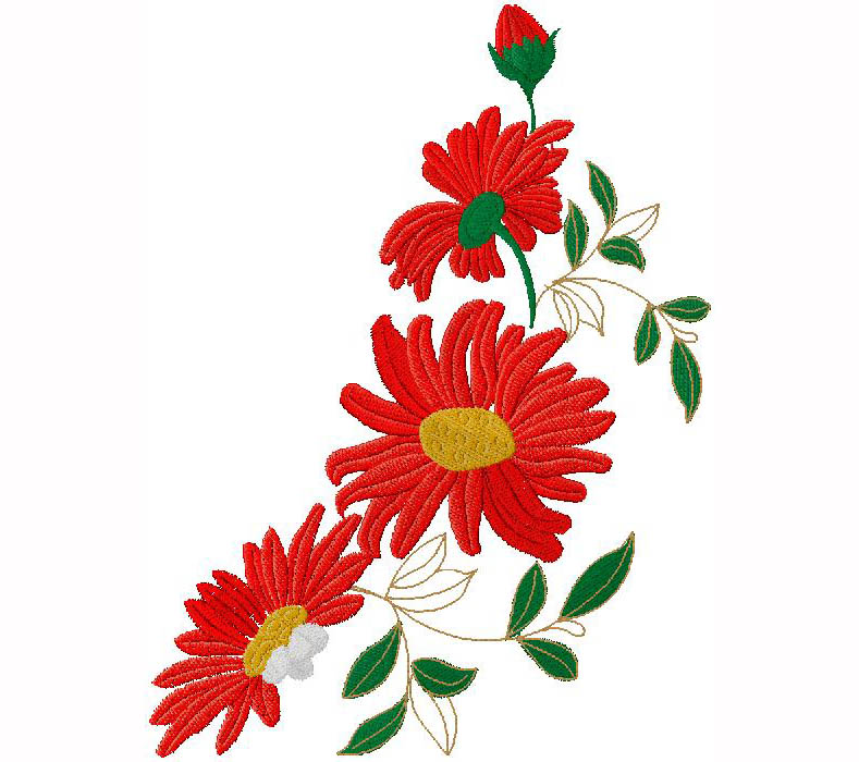 floral embroidery design