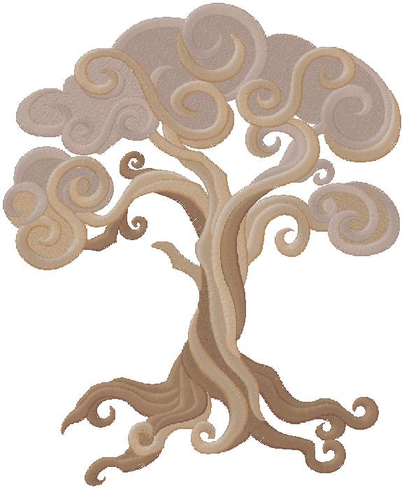 Tree embroidery design