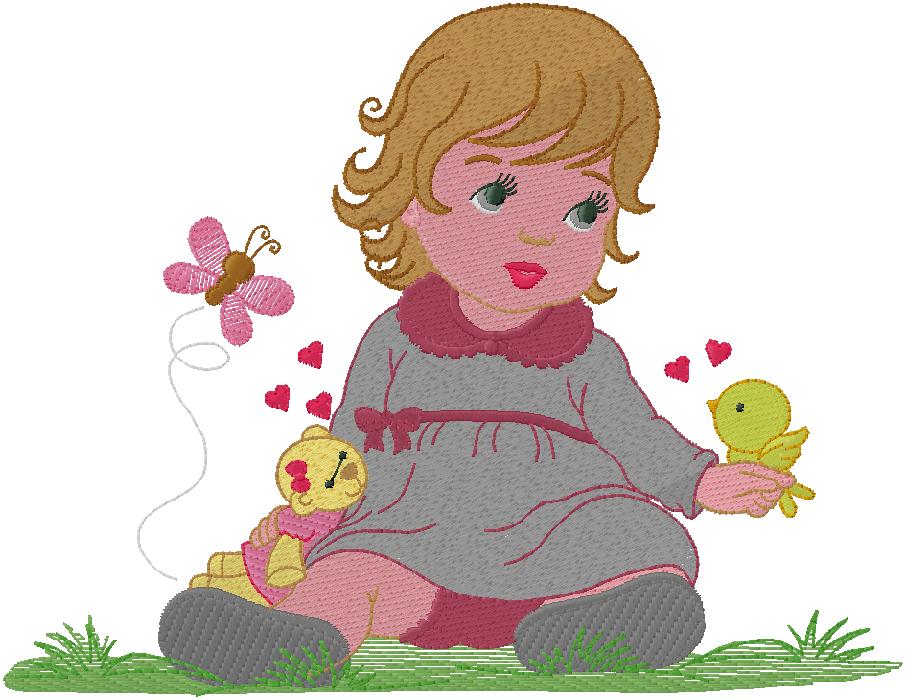 cute Baby Girl - embroidery design