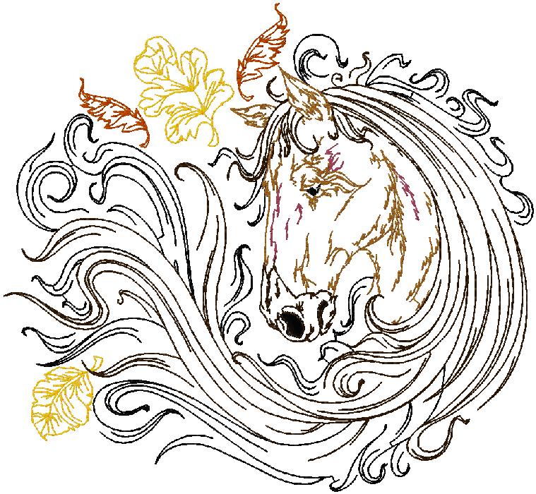 Horse embroidery design