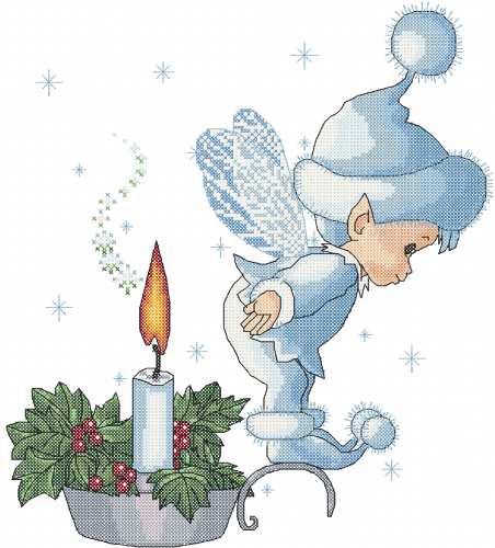 Christmas Elf cross stitch free embroidery design