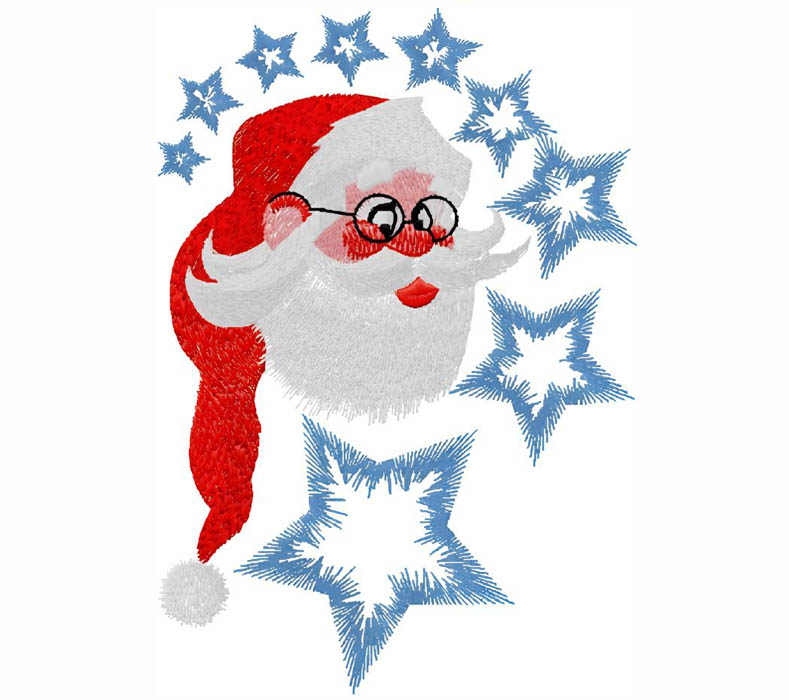 santa with Stars machine embroidery design